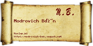 Modrovich Bán névjegykártya